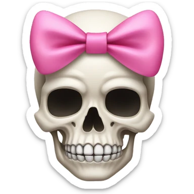 Skull with a pink bow sticker