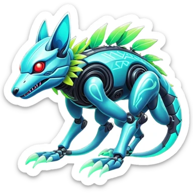  exotic tropical cyber-Protogen-Fakémon-Vernid-creature sticker