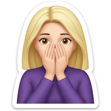 Mulher tampando o rosto,com as duas mãos sticker