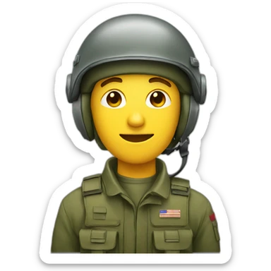 Homme avec un casque militaire sticker