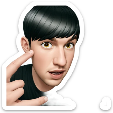 boy in black shirt portrait sticker