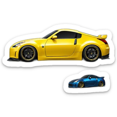 350z drift tuning yellow sticker