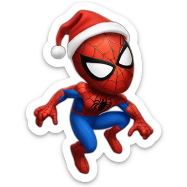 Spiderman With christmas hat sticker