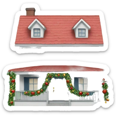 A house decorated with a garland sticker