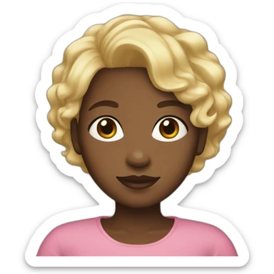 Black girl with short blonde hair sticker