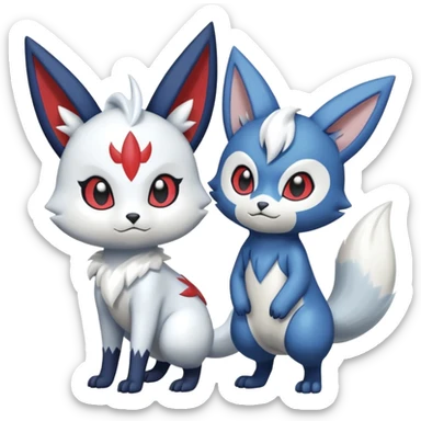 Zangoose-Meloetta-Meowstic-Absol-Pachirisu-fusion sticker