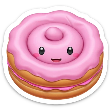 pink kawaii inflatable pan dulce  sticker