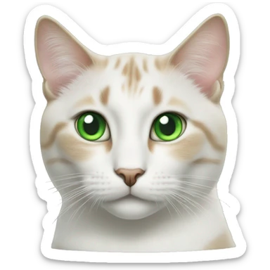 realistic cat gazing at viewer with green eyes sticker