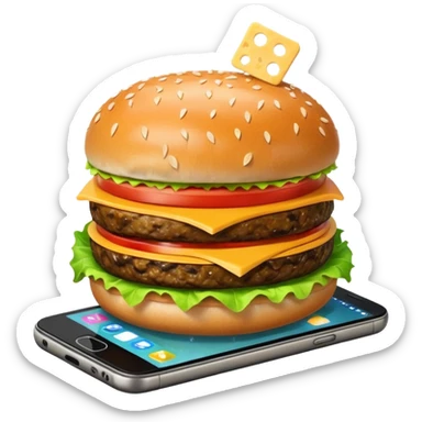 picture of a hamburguer on a phone sticker