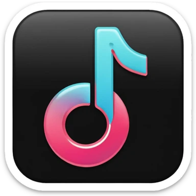 Tiktok logo without background black color sticker