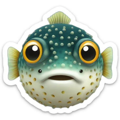 puffer fish sticker