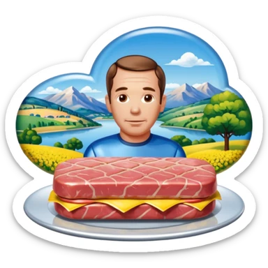  SPAM meat jeff koons style sculpture art french landscape  sticker