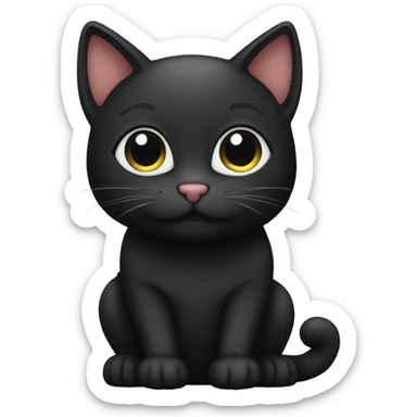 Cute black cat sticker