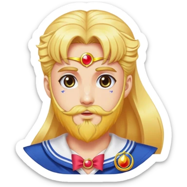 sailor moon with a beard sticker