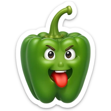 hot green pepper with a bite taken out sticker