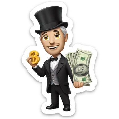 Photorealistic A British gentleman with money in his hand sticker