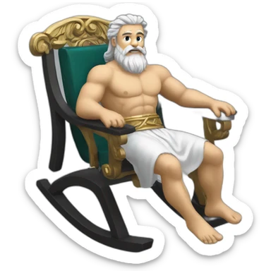 zeus on a whelling chair sticker