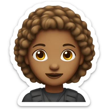 Light brown girl with brown hair on MacBook  sticker