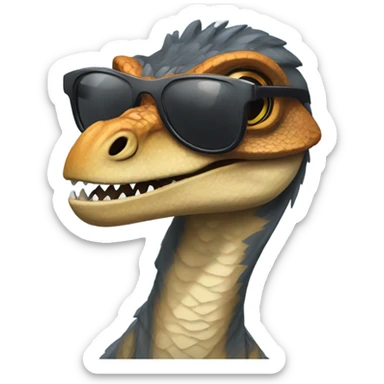 Velociraptor wearing sunglasses  sticker
