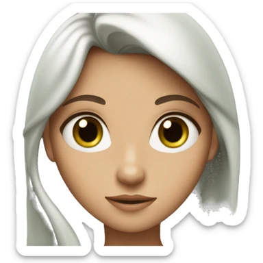 Princess with Green eyes and Brown hair  sticker