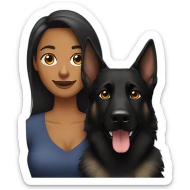 black-german-shepherd with 30 year old woman sticker
