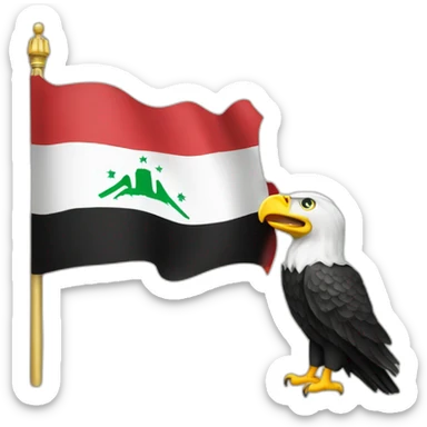 Iraq flag and eagle sticker