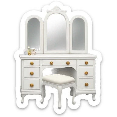 white Vintage vanity sticker