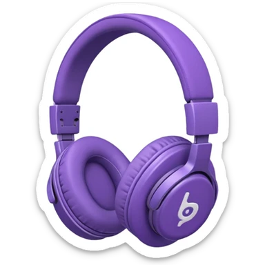 Purple headphones that wrap over the ear sticker