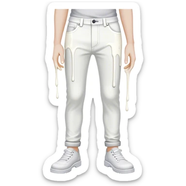 white paint dripping down pants  sticker