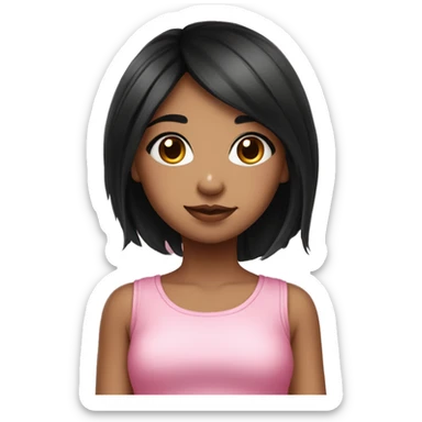 cute black haired girlie with pink ིྀ   sticker