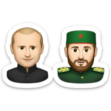 Ramzan kadyrov and putin sticker