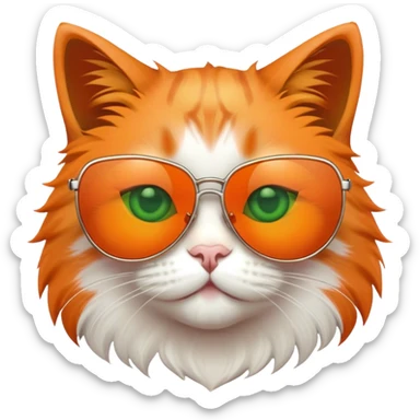 Cat with sunglasses sticker
