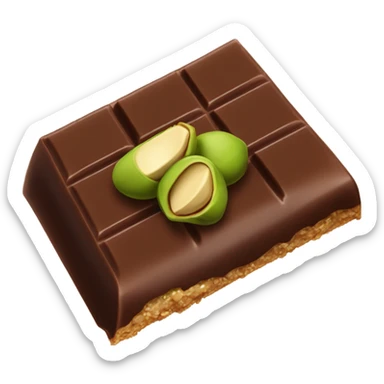 chocolate bar with pistachio filling sticker