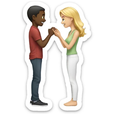 A boy is proposing to a girl  sticker