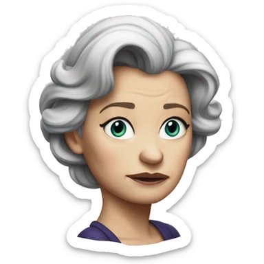 photorealistic Ursula von der Leyenl sad sticker