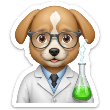 dog scientist sticker