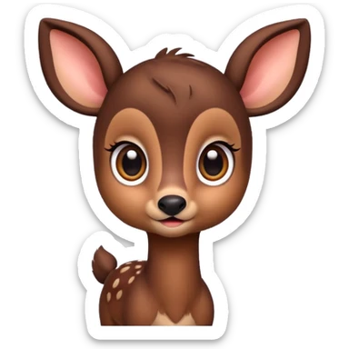 Dark brown Bambi deer cute sticker