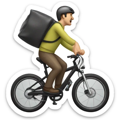 man crashing electric bike sticker