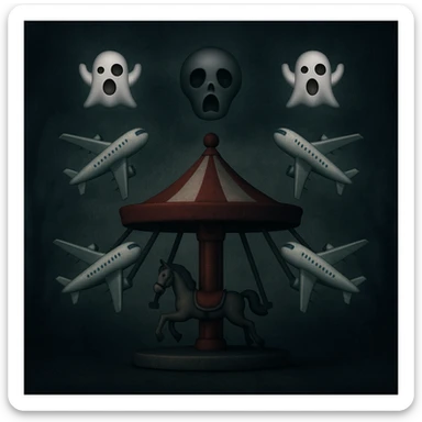 Avions manege du parc saint paul en emoji  rajoute et garde aspect terrifiante  sticker