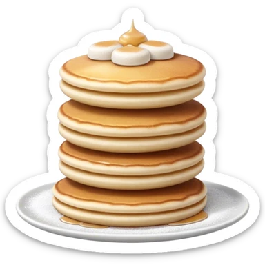 Cinematic Realistic Poffertjes Dessert Emoji, depicted as small, fluffy mini pancakes dusted with powdered sugar rendered with lifelike texture and warm, inviting lighting. sticker