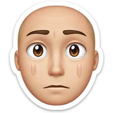Straight face with tear sticker