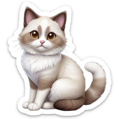 cinematic-[showshoe cat]-realistic-full-body-sitting-emoji,-tail-curled-playfully-around-its-paws,-head-tilted-dramatically,-fluffy-[snowshoe cat]-fur,-simplified-yet-realistic-focused-features,-highly-detailed,-glowing-with-an-almost-sarcastic-glow sticker