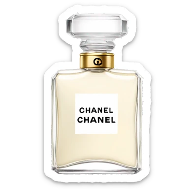 White Chanel perfume sticker