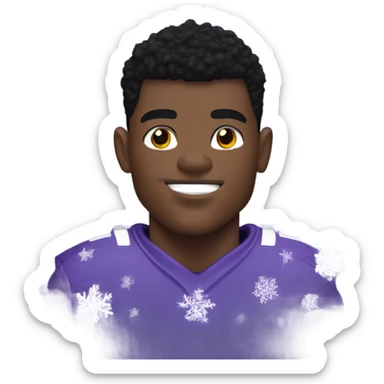 Lamar Jackson playing football in snow sticker