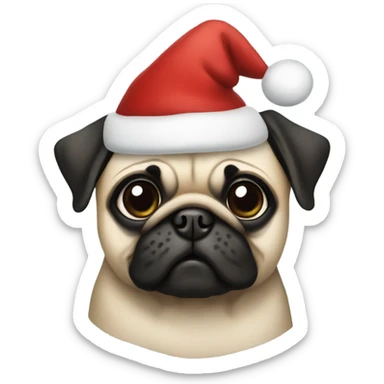 Christmas pug sticker