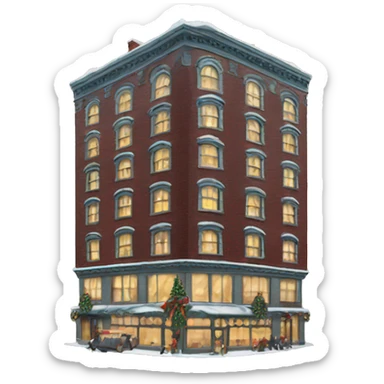 New York Christmas building sticker