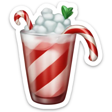 Candy cane cocktail sticker