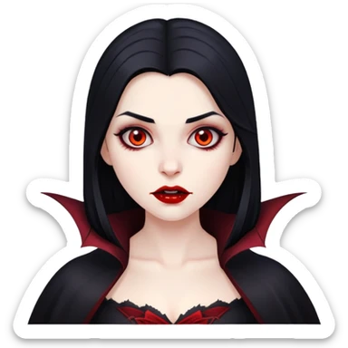 girl vampire with black hair  sticker