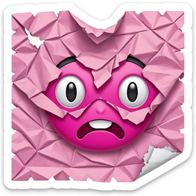 mac os mixed papers skeuomorphic pink sticker