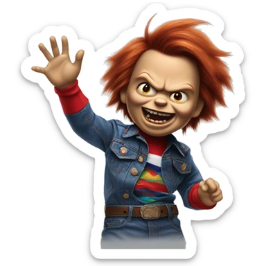 Chucky el muñeco diabólico  bailando gracioso sticker